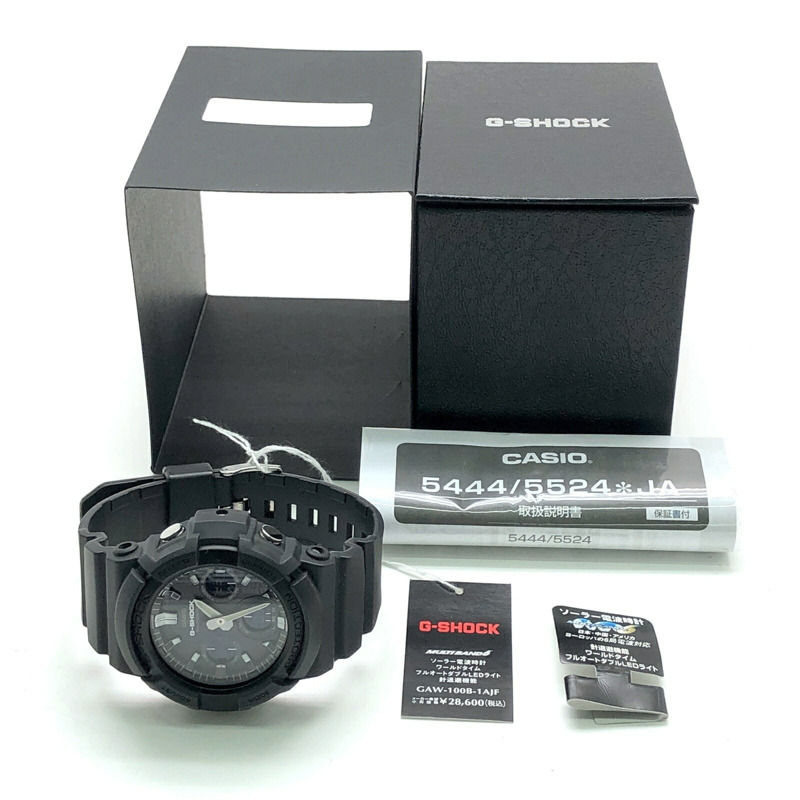 卡西歐 G-SHOCK 手錶 GAW-100B-1A 電波太陽能強韌型多頻段 6 區雙 LED 照明指針/數位雙顯大錶盤金屬錶圈黑色 2017 年 8 月發售 Mikunigaoka 商店-9
