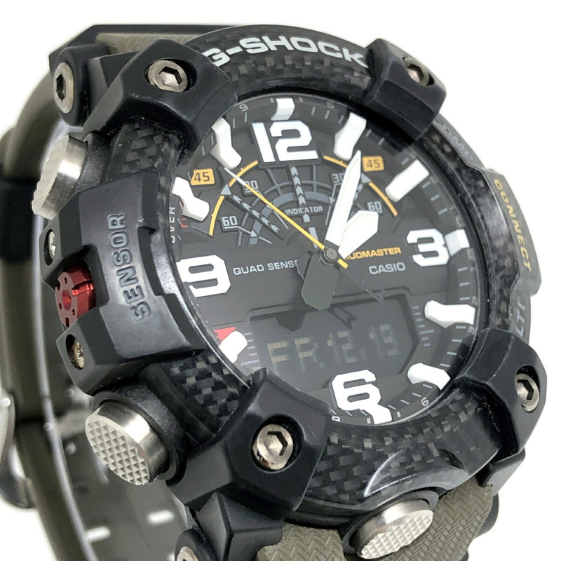 卡西歐 G-SHOCK 手錶 GG-B100-1A3 MUDMASTER 雙 LED 照明 四重感應器 碳纖維核心防護結構 行動連接 防泥 黑色 x 卡其色 Mikunigaoka 店-3