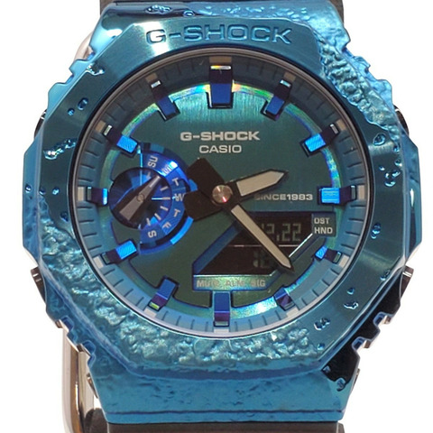 卡西歐 G-SHOCK 手錶 GM-2140GEM-2A 40週年紀念版 冒險家之石紀念款 卡西歐橡木八角形錶殼 金屬錶帶 藍色指針/數位雙顯 2023年1月發售 海塚店