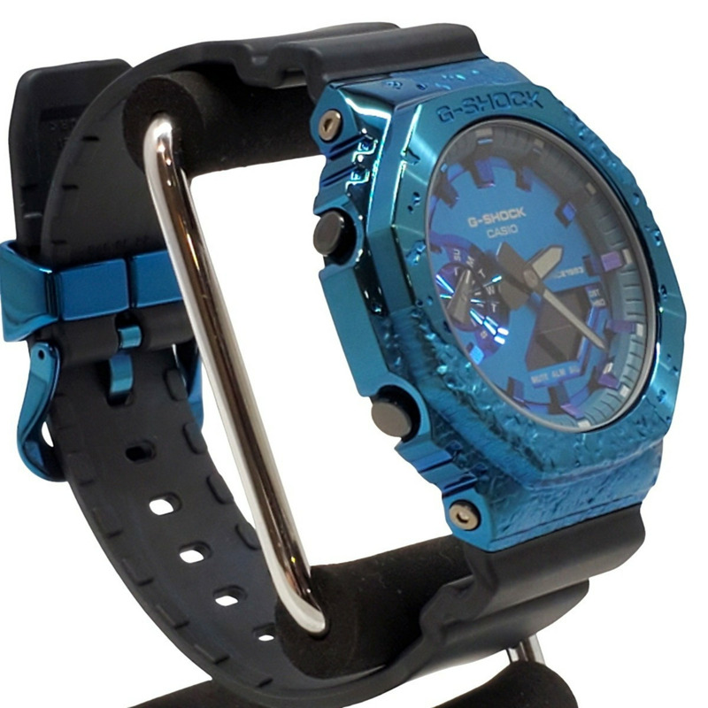 卡西歐 G-SHOCK 手錶 GM-2140GEM-2A 40週年紀念版 冒險家之石紀念款 卡西歐橡木八角形錶殼 金屬錶帶 藍色指針/數位雙顯 2023年1月發售 海塚店-2