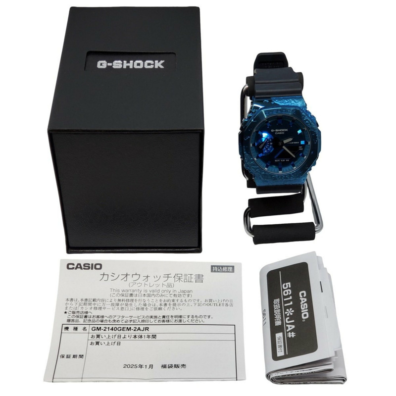 卡西歐 G-SHOCK 手錶 GM-2140GEM-2A 40週年紀念版 冒險家之石紀念款 卡西歐橡木八角形錶殼 金屬錶帶 藍色指針/數位雙顯 2023年1月發售 海塚店-7