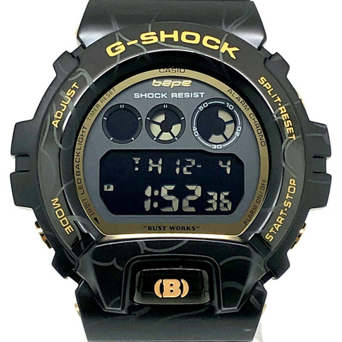 卡西歐 G-SHOCK 手錶 GM-6900BAPE-1 BAPE 30週年紀念版獨家款 A週年紀念款 金屬錶圈 黑色迷彩 2023年11月發售 Mikunigaoka 店鋪
