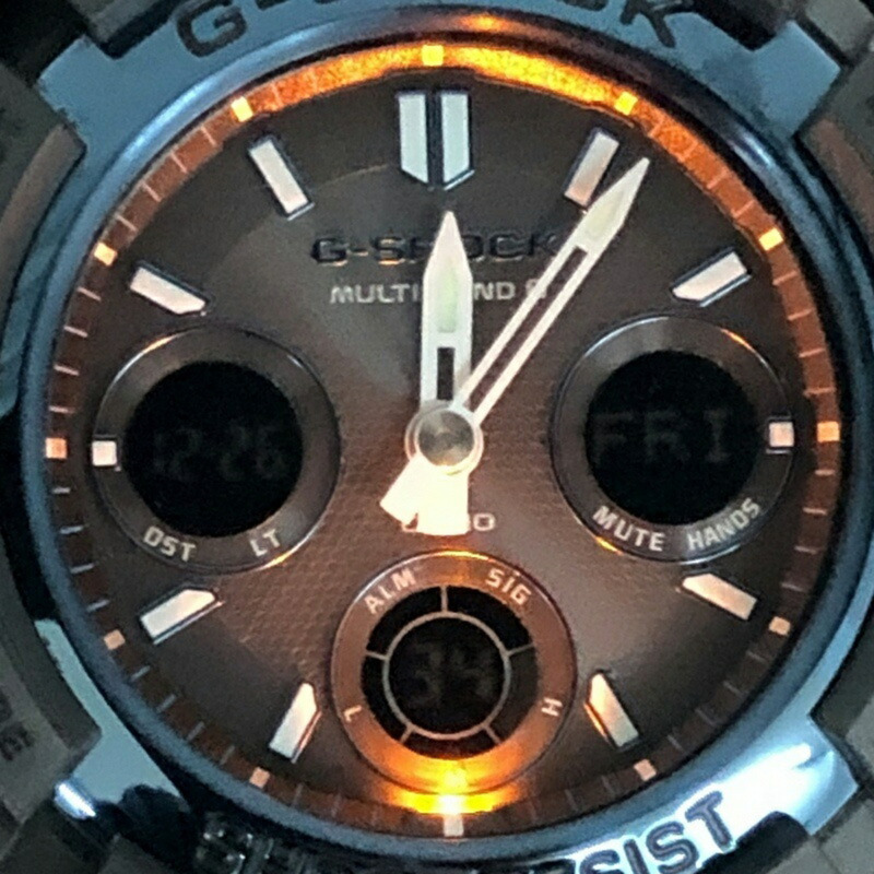 卡西歐 G-SHOCK 手錶 AWG-M100A-1A 電波太陽能強韌多頻段 6 LED 照明 緊湊型 黑色 金屬藍 2012 年 1 月發售 Mikunigaoka 商店-8