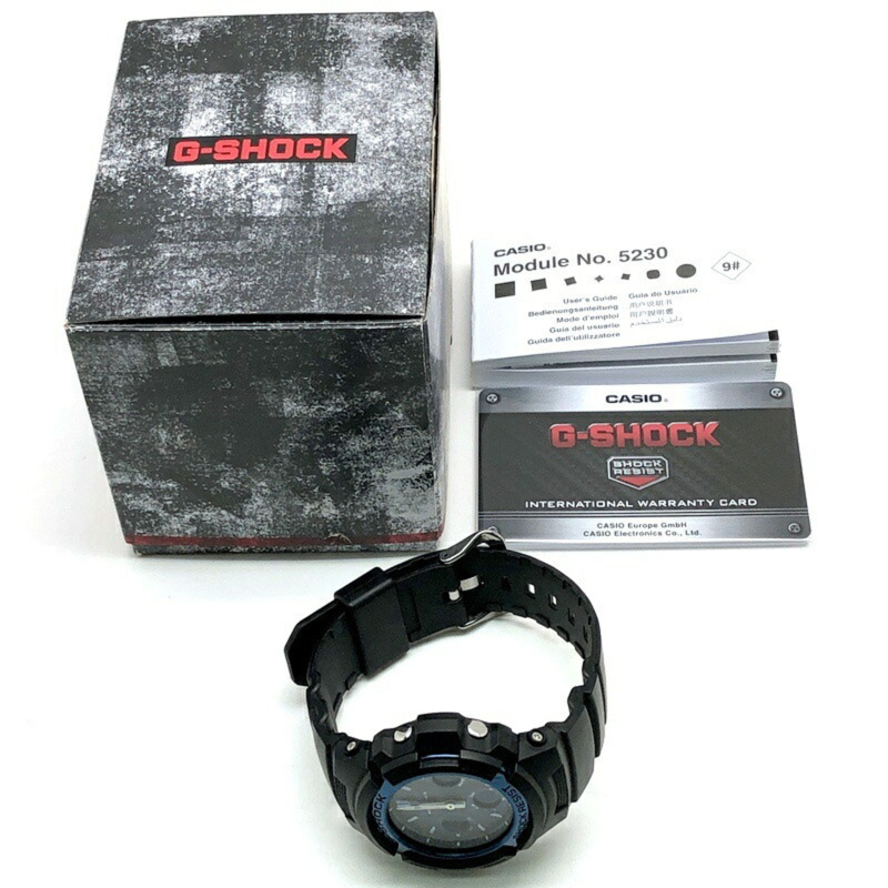卡西歐 G-SHOCK 手錶 AWG-M100A-1A 電波太陽能強韌多頻段 6 LED 照明 緊湊型 黑色 金屬藍 2012 年 1 月發售 Mikunigaoka 商店-9