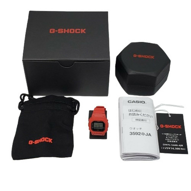 卡西歐 G-SHOCK DWN-5600-4JR 奈米錶帶方形數字 5600 系列石英紅色手錶，2025 年 11 月發售，Kaizuka 商店有售。-7