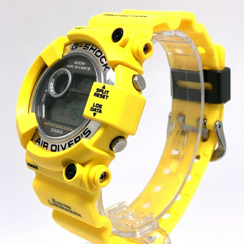 卡西歐 G-SHOCK 手錶 DW-8250Y-9T 蛙人系列 黃色款 蛙人系列 黃色款 不鏽鋼錶殼 潛水蛙 EL 錶盤 1998年3月發售 三國丘店-2