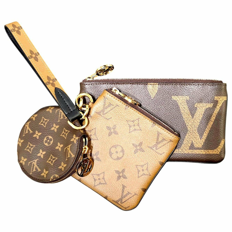 路易威登 Monogram Giant Reverse Pochette Trio M68756 TJ4179 迷你手拿包 棕色 男女款-1