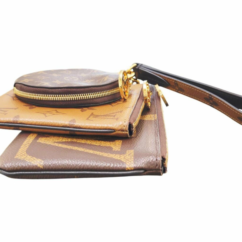 路易威登 Monogram Giant Reverse Pochette Trio M68756 TJ4179 迷你手拿包 棕色 男女款-4