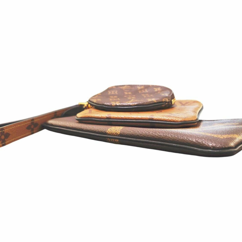 路易威登 Monogram Giant Reverse Pochette Trio M68756 TJ4179 迷你手拿包 棕色 男女款-5