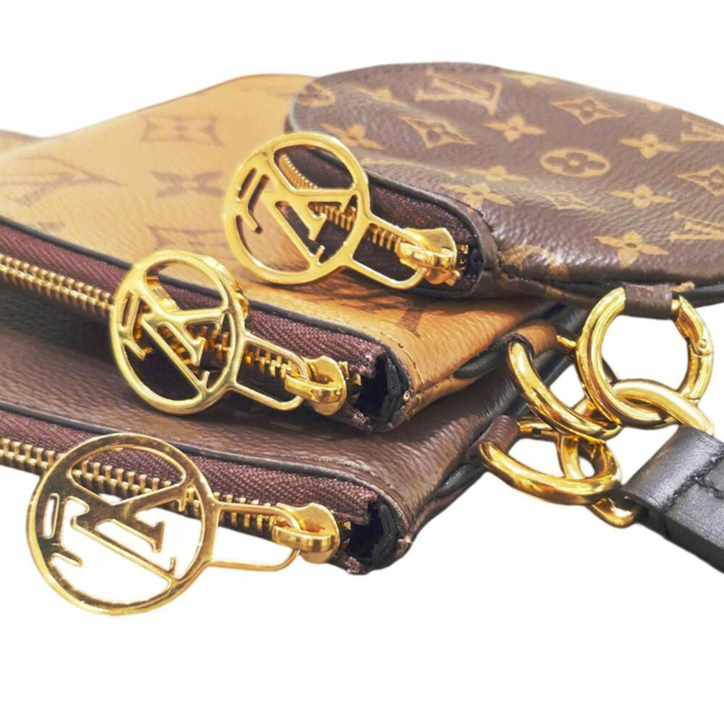 路易威登 Monogram Giant Reverse Pochette Trio M68756 TJ4179 迷你手拿包 棕色 男女款-6
