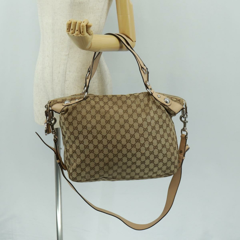 【日本直送】GUCCI GG帆布托特包 2way 米色/銀色 232949 正品 ep12524-25