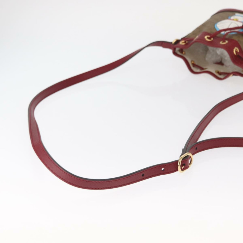 【日本直送】GUCCI Micro GG Supreme哆啦A夢肩包 PVC 米色 金色 647801 正品 161141SM-6