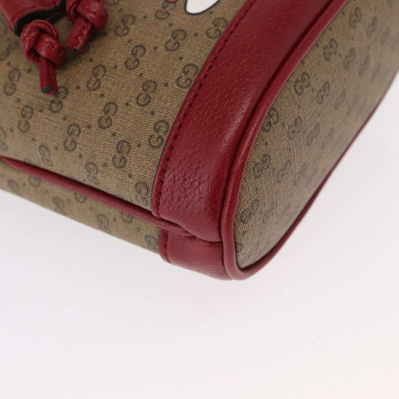 【日本直送】GUCCI Micro GG Supreme哆啦A夢肩包 PVC 米色 金色 647801 正品 161141SM-8