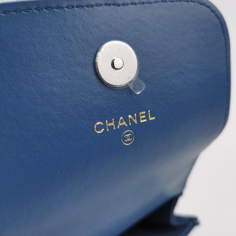 Chanel 牛仔布雙C logo斜挎包 尺寸約17x10-7