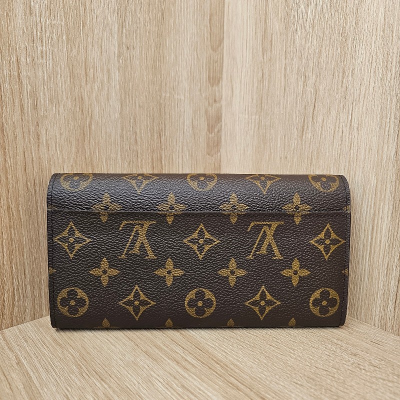 [品況新LV銷量最好長夾❣️] LV老花金釦紫紅Sarah長夾-1