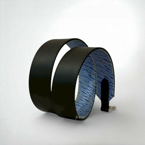 LV配件 黑藍Epi雙面寬背帶J02296