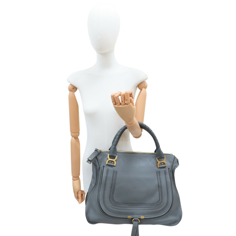 灰色 牛皮 Marcie 肩背包【Chloe 克羅伊】-8