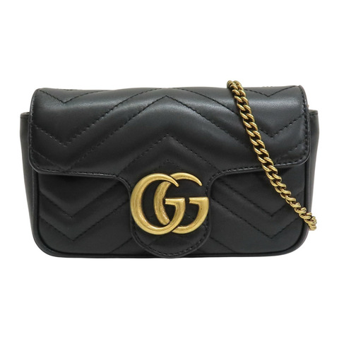 黑色牛皮 Marmont Mini Flap 肩背包 476433【GUCCI 古馳】 476433