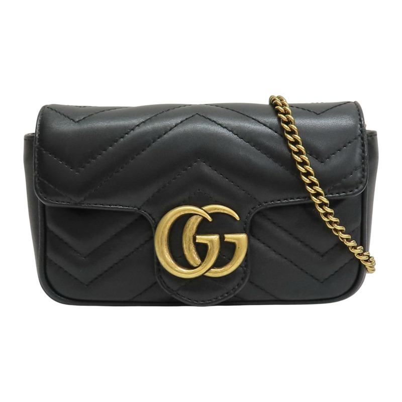 黑色牛皮 Marmont Mini Flap 肩背包 476433【GUCCI 古馳】 476433-0