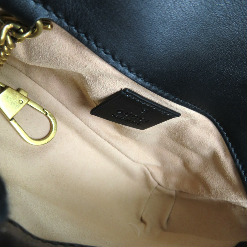 黑色牛皮 Marmont Mini Flap 肩背包 476433【GUCCI 古馳】 476433-4