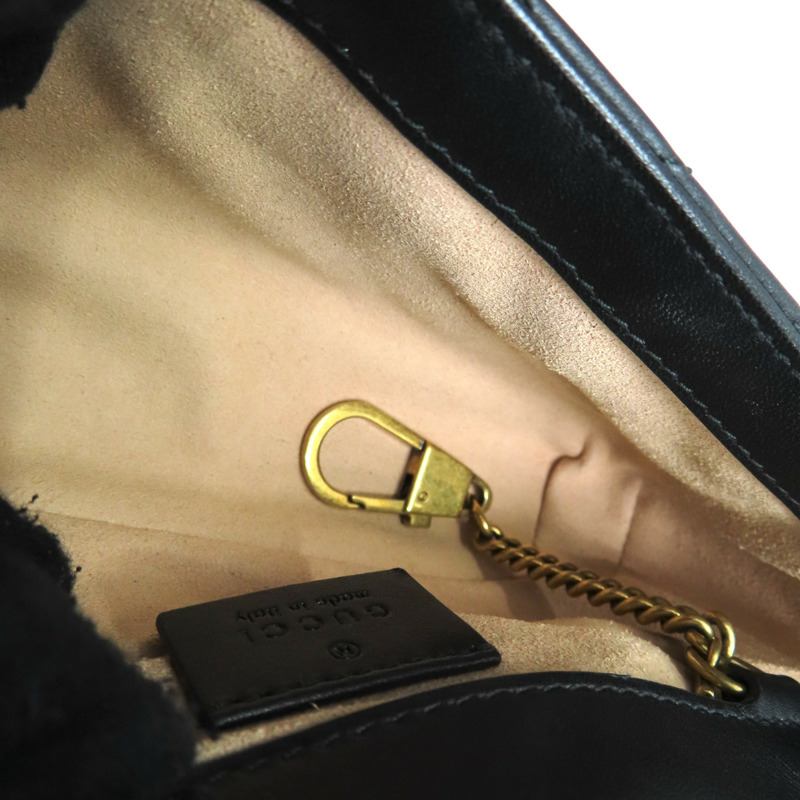 黑色牛皮 Marmont Mini Flap 肩背包 476433【GUCCI 古馳】 476433-5