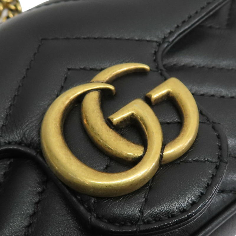 黑色牛皮 Marmont Mini Flap 肩背包 476433【GUCCI 古馳】 476433-8