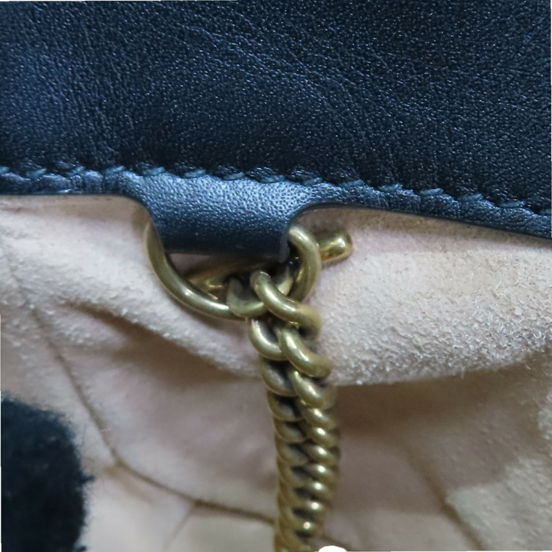 黑色牛皮 Marmont Mini Flap 肩背包 476433【GUCCI 古馳】 476433-11