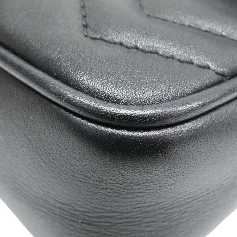 黑色牛皮 Marmont Mini Flap 肩背包 476433【GUCCI 古馳】 476433-13