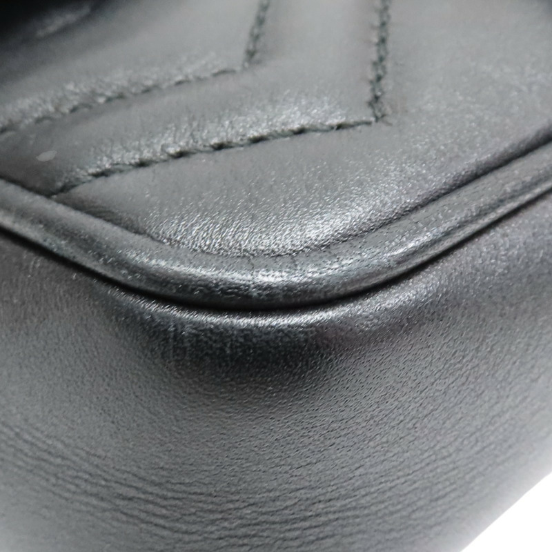 黑色牛皮 Marmont Mini Flap 肩背包 476433【GUCCI 古馳】 476433-14