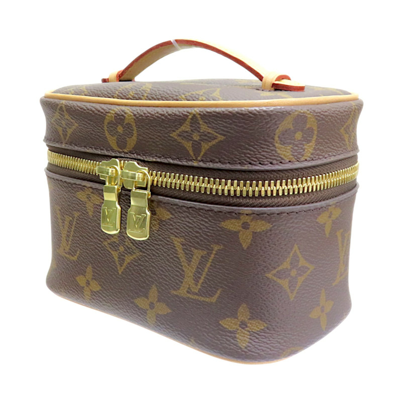 棕色 原花帆布 Nice Nano 手提包 化妝包【LOUIS VUITTON LV 路易威登】 M44936-2