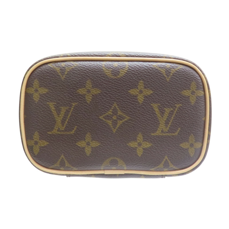 棕色 原花帆布 Nice Nano 手提包 化妝包【LOUIS VUITTON LV 路易威登】 M44936-3