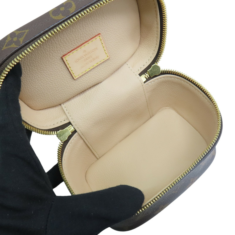 棕色 原花帆布 Nice Nano 手提包 化妝包【LOUIS VUITTON LV 路易威登】 M44936-4