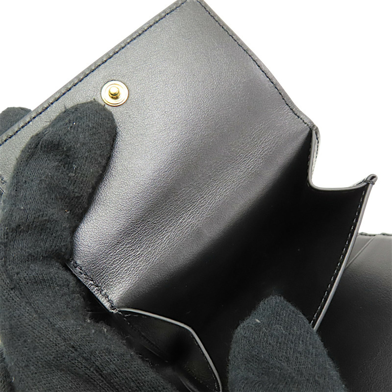 黑色 牛皮 Small Flap Triomphe Wallet 扣式短夾【CELINE 賽琳】 10D783DPV.38NO-5