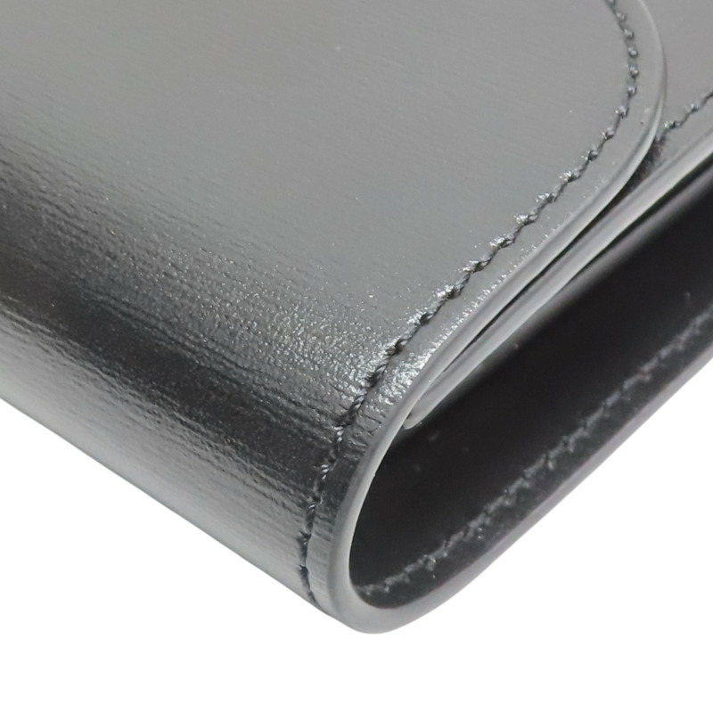 黑色 牛皮 Small Flap Triomphe Wallet 扣式短夾【CELINE 賽琳】 10D783DPV.38NO-11