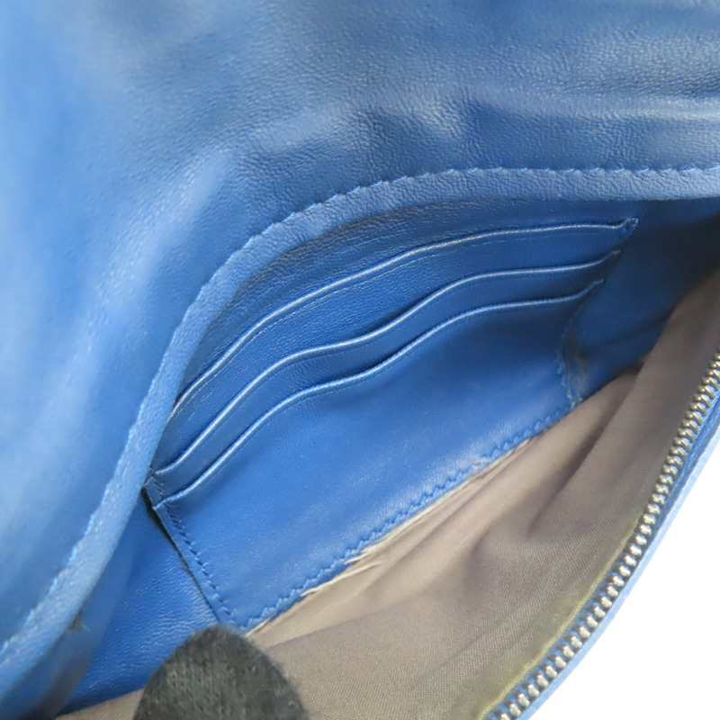 藍色 編織羊皮 肩背包【BOTTEGA VENETA 寶緹嘉】 310774-5