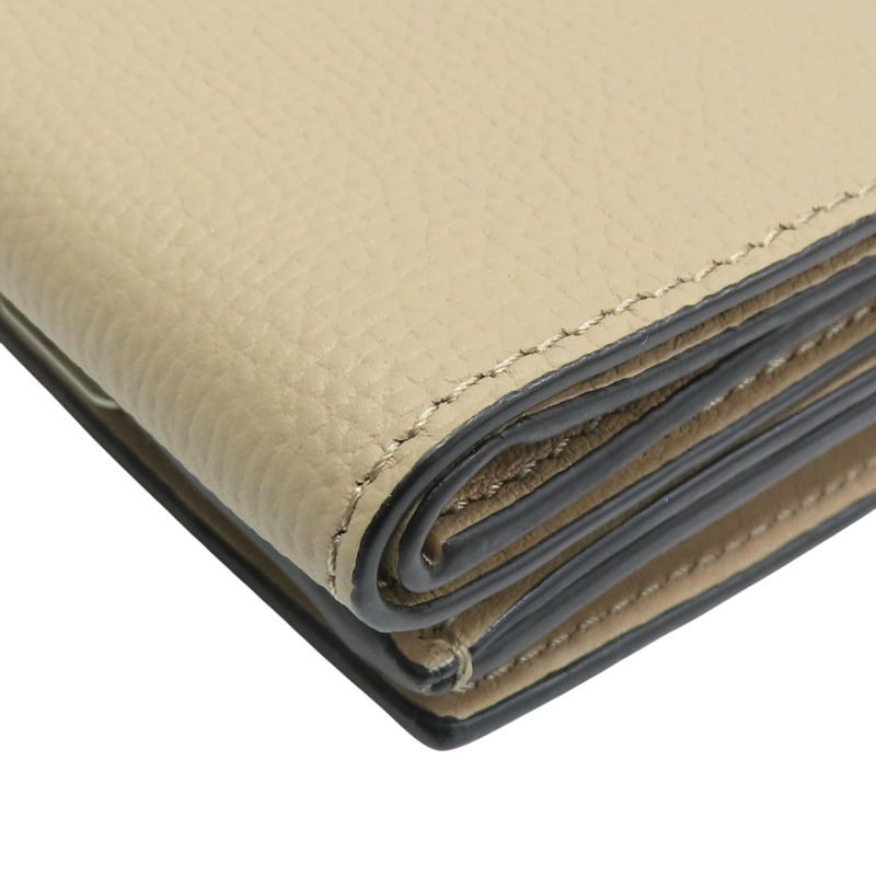 淺褐色 牛皮 Trifold Wallet 扣式短夾【LOEWE 羅威】 C821TR2X02-10