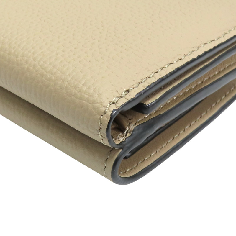 淺褐色 牛皮 Trifold Wallet 扣式短夾【LOEWE 羅威】 C821TR2X02-12