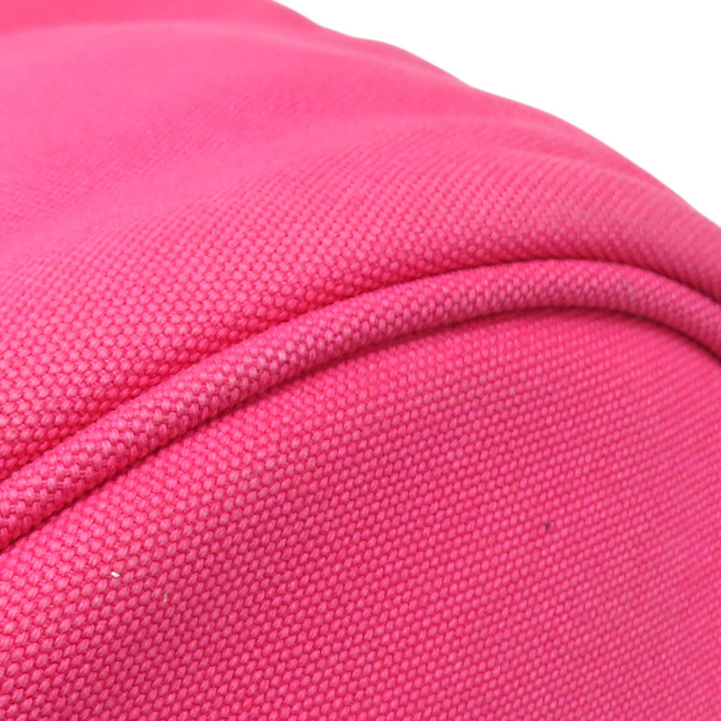 粉色帆布 棕色牛皮 Canapa tote 兩用包【PRADA 普拉達】 1BG163-8