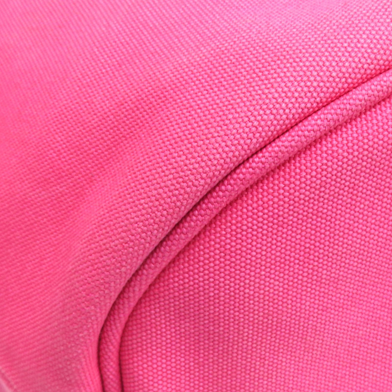 粉色帆布 棕色牛皮 Canapa tote 兩用包【PRADA 普拉達】 1BG163-9