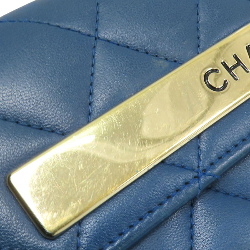 藍色 羊皮 trendy long wallet 扣式t長夾【CHANEL 香奈兒】-18