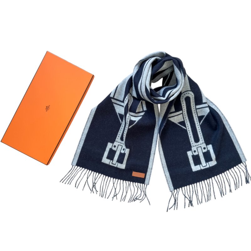 HERMES Casaque Les Sangles scarf 純羊絨 圍巾-0