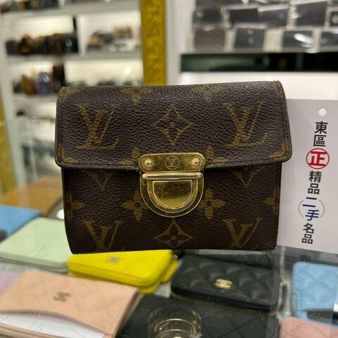 東區正精品㊣LOUIS VUITTON LV M58013 原花金釦曼哈頓照片拉鍊零錢發財短夾 RZ5312