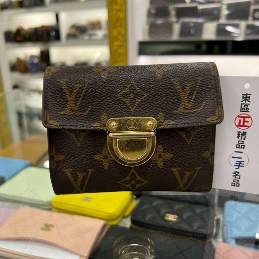 東區正精品㊣LOUIS VUITTON LV M58013 原花金釦曼哈頓照片拉鍊零錢發財短夾 RZ5312-0