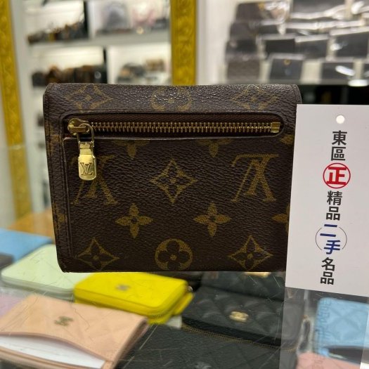東區正精品㊣LOUIS VUITTON LV M58013 原花金釦曼哈頓照片拉鍊零錢發財短夾 RZ5312-5