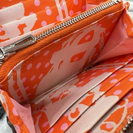 東區正精品㊣HERMES SILK IN Epsom 愛馬仕橘色絲巾拉鍊短夾O刻 RZ5314-3