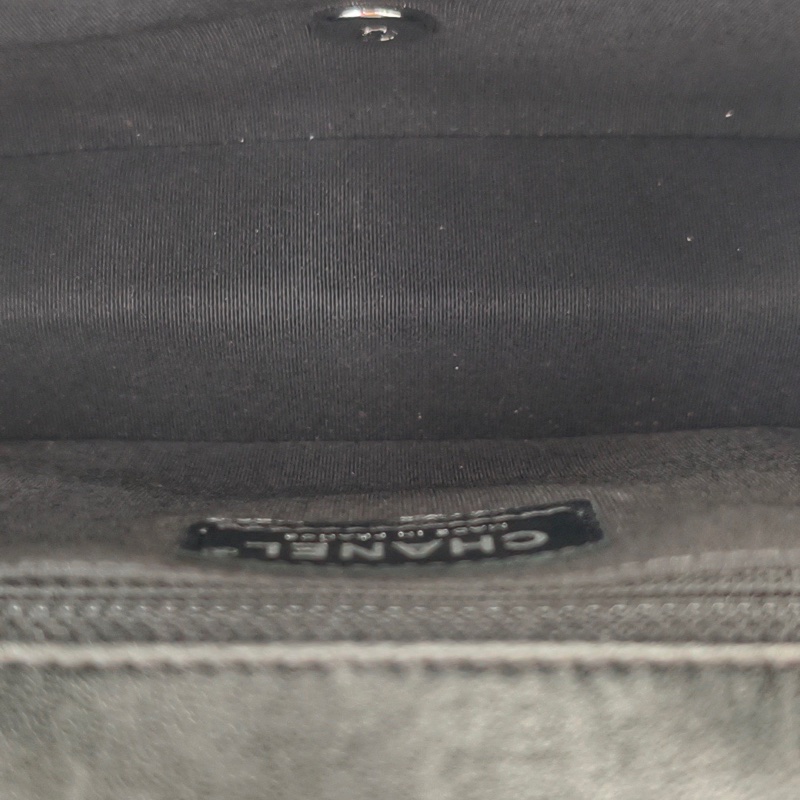 香奈兒 chanel 腋下包黑色 銀色金屬-4