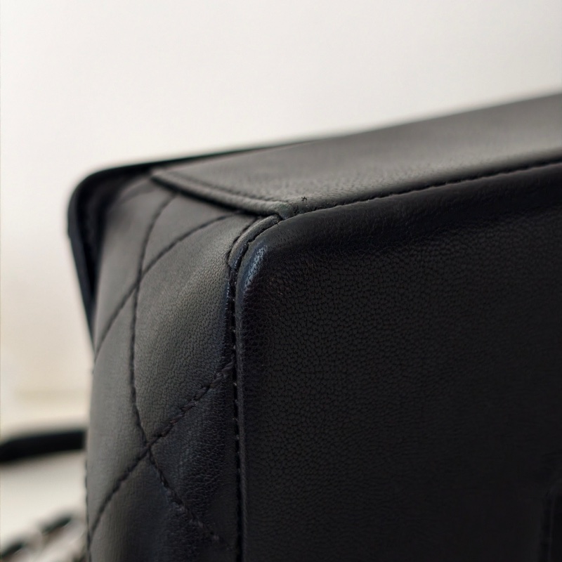 香奈兒 chanel 腋下包黑色 銀色金屬-14