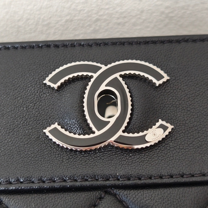 香奈兒 chanel 腋下包黑色 銀色金屬-19