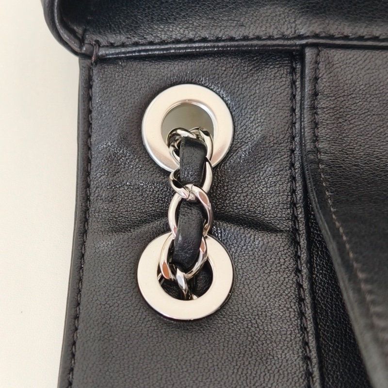 香奈兒 chanel 腋下包黑色 銀色金屬-20