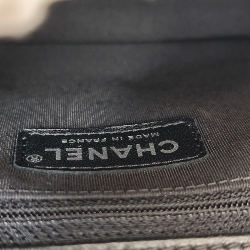 香奈兒 chanel 腋下包黑色 銀色金屬-25